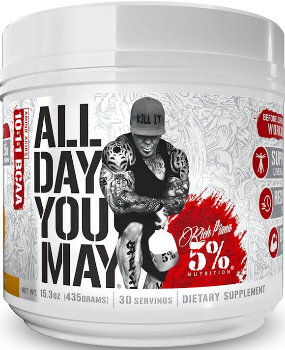 5% Nutrition All Day You May BCAA Recovery Drink 30 Servings|Lowcostvitamin.com|BCAA