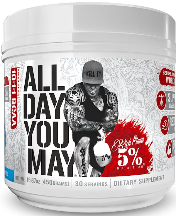 5% Nutrition All Day You May BCAA Recovery Drink 30 Servings|Lowcostvitamin.com