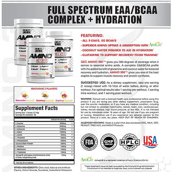 GEC AMINO 360 EAA/BCAA|Lowcostvitamin.com|BCAA