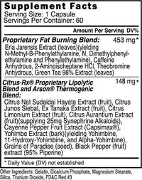 Blackstone Labs Arson hardcore fat burner fact