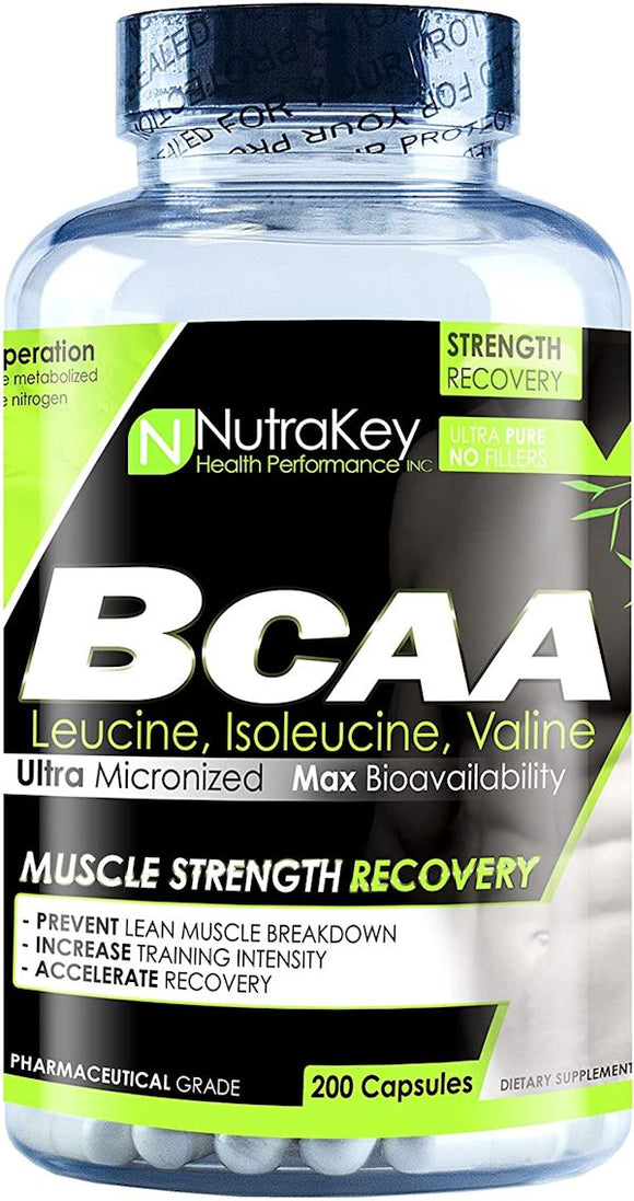 NutraKey BCAA 200 Caps|Lowcostvitamin.com|BCAA