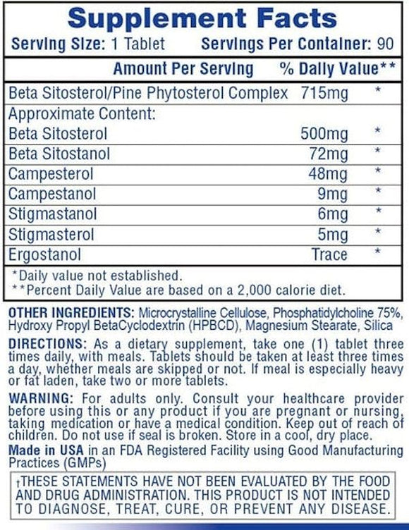 Hi-Tech Pharmaceuticals Beta Sitosterol 90 Tabs|Lowcostvitamin.com|Men's Health