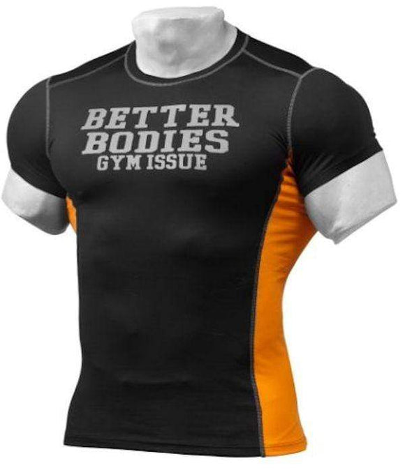 Better Bodies Tight Fit Tee Black / Orange|Lowcostvitamin.com|Men Clothing