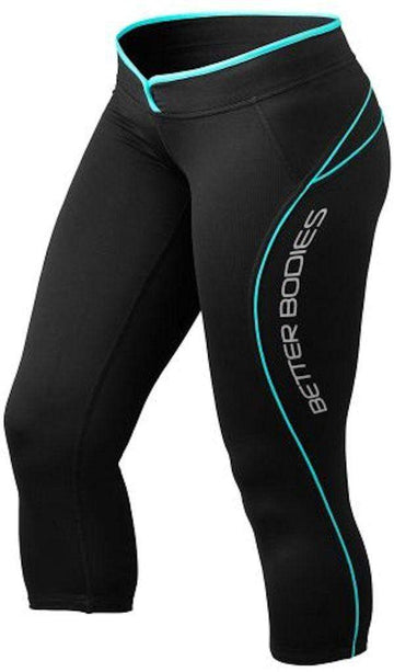 Better Bodies Shaped 3/4 Tights Black/Aqua|Lowcostvitamin.com|Women's Clothing