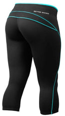 Better Bodies Shaped 3/4 Tights Black/Aqua|Lowcostvitamin.com|Women's Clothing