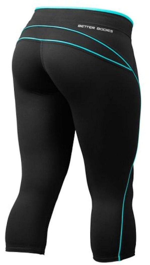 Better Bodies Shaped 3/4 Tights Black/Aqua|Lowcostvitamin.com|Women's Clothing