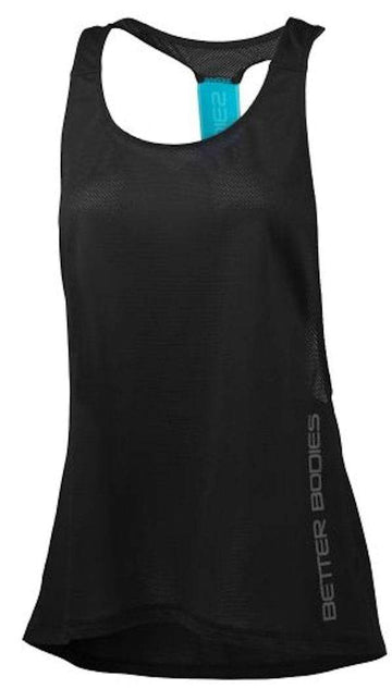 Better Bodies Women's Athlete Mesh Tank Black/Turquoise|Lowcostvitamin.com|Women's Clothing