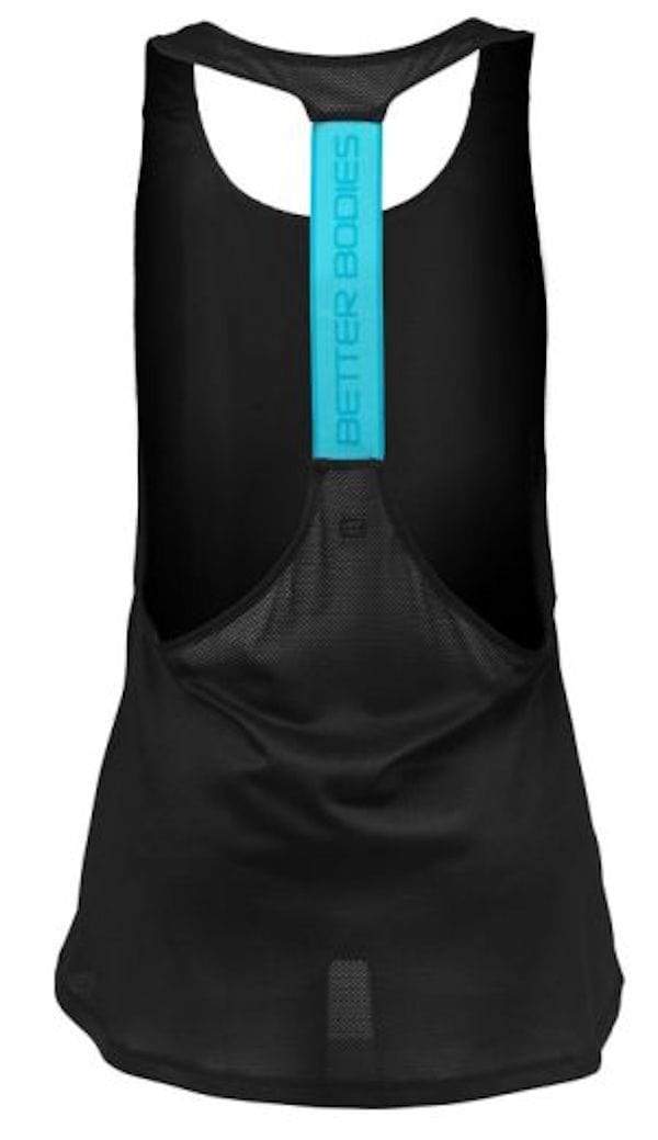 Better Bodies Women's Athlete Mesh Tank Black/Turquoise|Lowcostvitamin.com