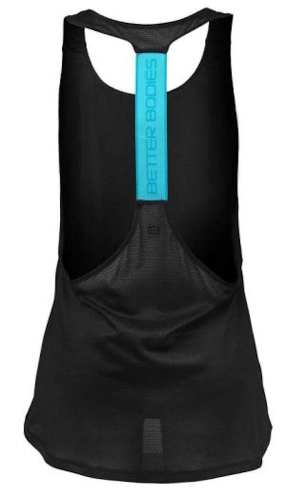 Better Bodies Women's Athlete Mesh Tank Black/Turquoise|Lowcostvitamin.com|Women's Clothing