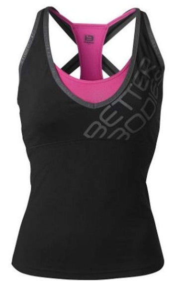 Better Bodies Support 2-Layer Top Black/Pink