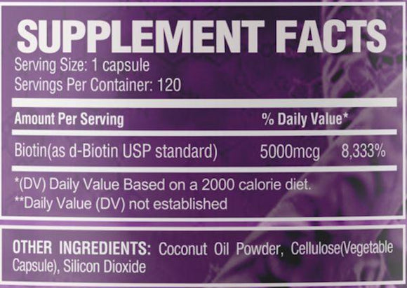 Genone Labs Ultra Premium Biotin with Coconut OIL 120 caps|Lowcostvitamin.com|Hair Vitamins