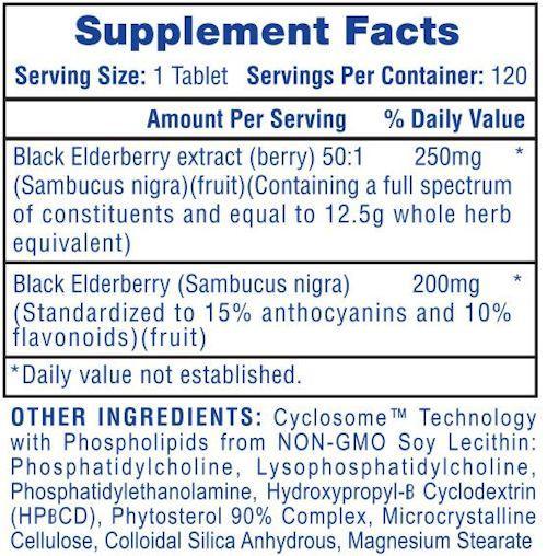 Hi-Tech Pharmaceuticals Black Elderberry 120 Tablets|Lowcostvitamin.com|Immune Health