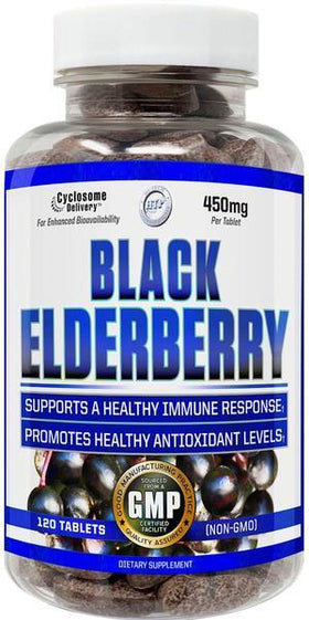 Hi-Tech Pharmaceuticals Black Elderberry 120 Tablets|Lowcostvitamin.com|Immune Health