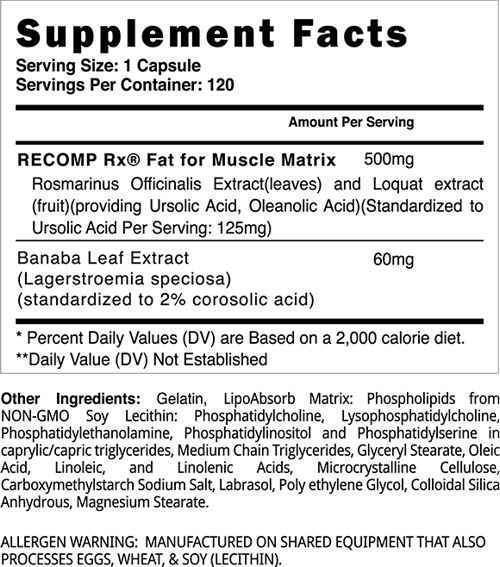 Blackstone Labs Recomp Rx 120 Capsules|Lowcostvitamin.com|Lean Muscle