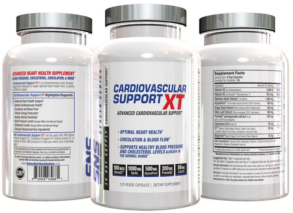 Serious Nutrition Solutions SNS Cardiovascular Support XT 120 V-Capsules|Lowcostvitamin.com|Heart Health
