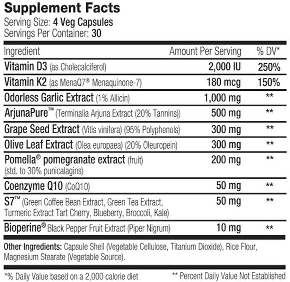 Serious Nutrition Solutions SNS Cardiovascular Support XT 120 V-Capsules|Lowcostvitamin.com|Heart Health