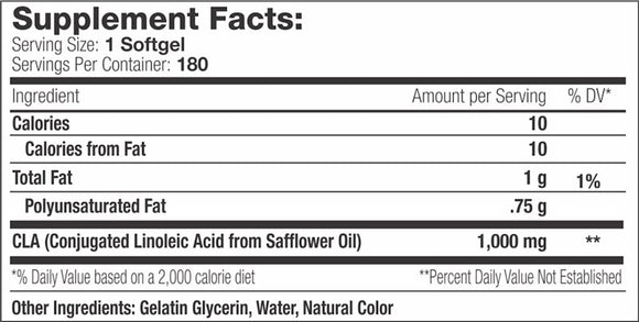 Serious Nutrition Solutions SNS CLA Xtreme 180 Softgels|Lowcostvitamin.com|CLA