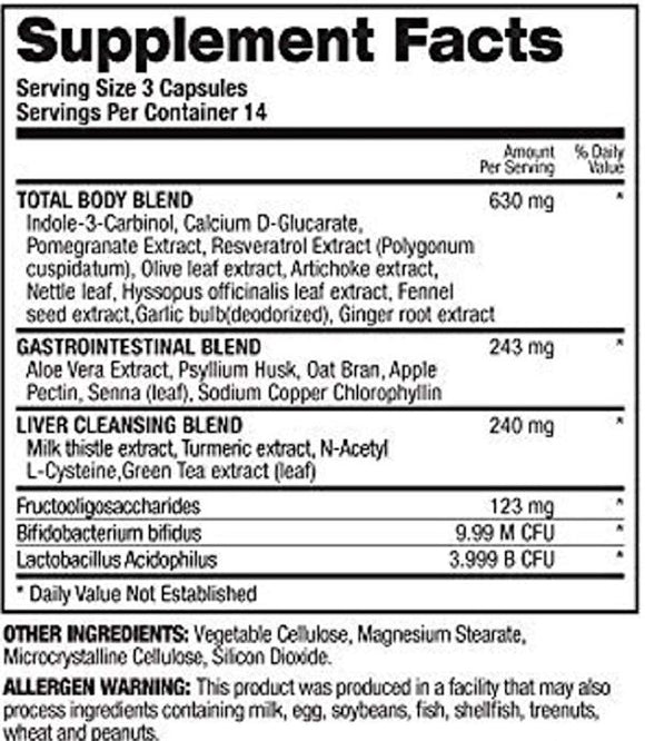 Top Secret Nutrition Cleanse And Detox 42 caps|Lowcostvitamin.com|DETOX