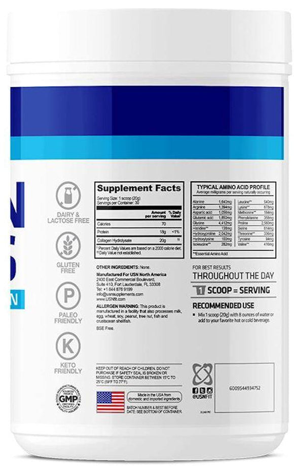 USN Collagen Peptides 30 servings|Lowcostvitamin.com|Collagen