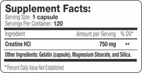 Serious Nutrition Solutions Creatine HCI caps fact