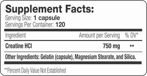 Serious Nutrition Solutions Creatine HCI caps fact