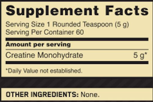 Creatine Powder Optimum Nutrition fact