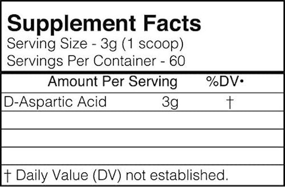 BlackMarket Labs D-Aspartic Acid Raw 60 servings|Lowcostvitamin.com|D-Aspartic Acid