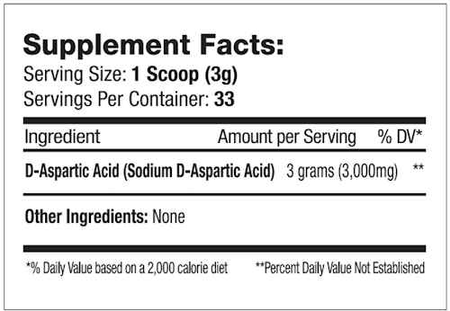 Serious Nutrition Solutions DAA Powder 100 gms fact