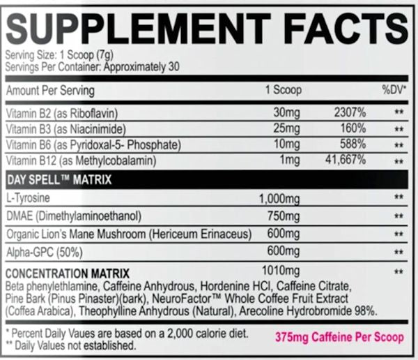Black Magic Day Spell energy pre-workout facts