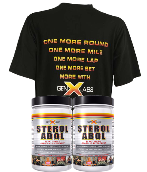 GenXLabs SterolABOL double pak with FREE T-Shirt|Lowcostvitamin.com|Test Booster