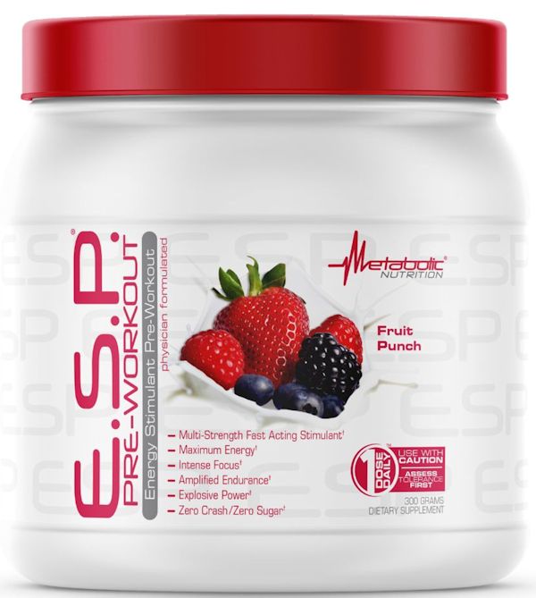 Metabolic Nutrition E.S.P Pre-Workout 30 servings punch