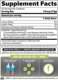Finaflex Fasting Fuel Powder fat burner fact