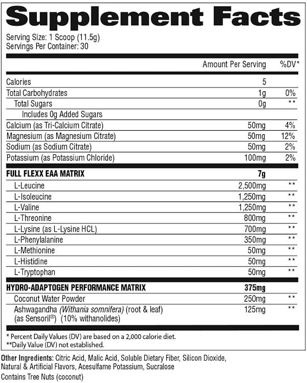 GAT Sport FLEXX EAAs plus Hydration facts