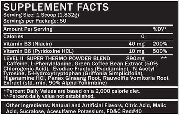 Formutech Nutrition Fat Burner Formutech Nutrition Level II Super Thermogenic 50 servings