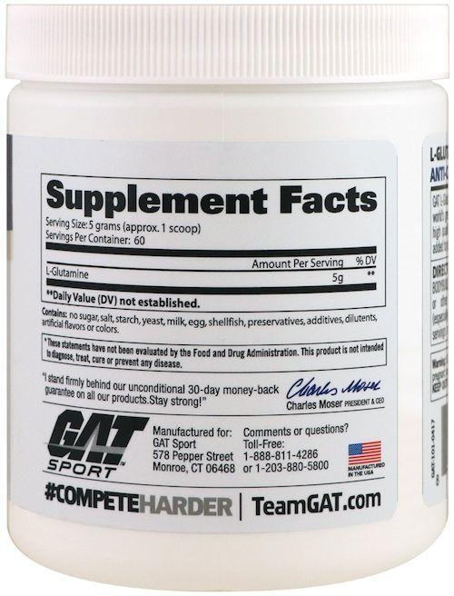 GAT Sport L-Glutamine 100 servings|Lowcostvitamin.com|Glutamine