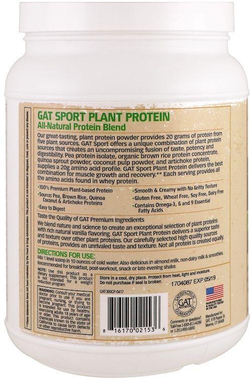 GAT Sport Plant Protein Naturals 20 servings|Lowcostvitamin.com|