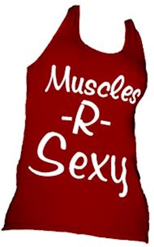 GenXLabs Muscle-R-Sexy Women's Clothing Red  GenXlabs Women Cotton T-Back Tank