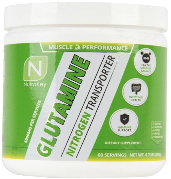 NutraKey Glutamine 300 gms|Lowcostvitamin.com