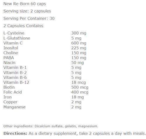 New Re-Born Hair Vitamins Health and Beauty 60 caps|Lowcostvitamin.com|Hair Vitamins