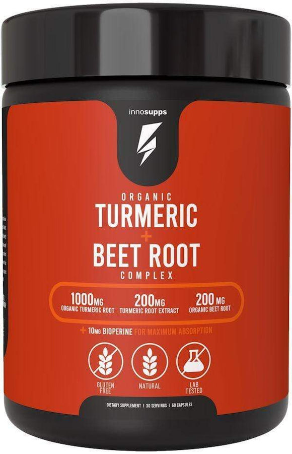 Inno Supps Organic Turmeric + Beet Root 60 caps|Lowcostvitamin.com|Joint Support
