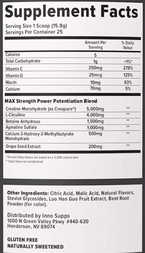 Inno Supps Max Strength 25 servings|Lowcostvitamin.com|Creatine