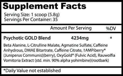 Insane Labz Psychotic Gold 35 servings|Lowcostvitamin.com|Pre-Workout