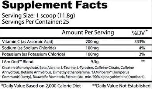 Insane Labz I Am God|Lowcostvitamin.com|Per-Workout