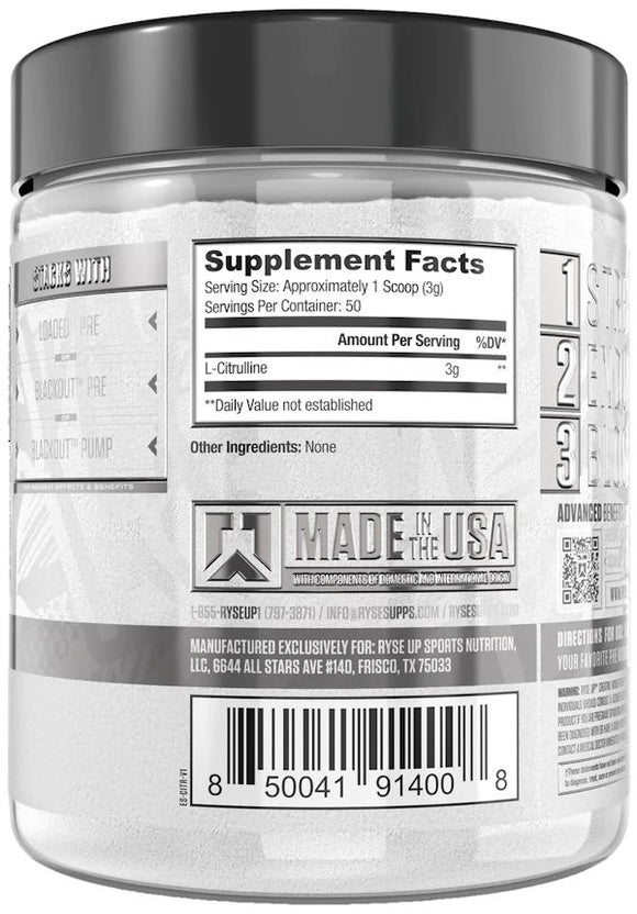 Ryse Supplements L-Citrulline Muscle Pumps|Lowcostvitamin.com|Muscle Pumps