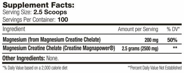 SNS Serious Nutrition Solutions Magnesium Creatine fact