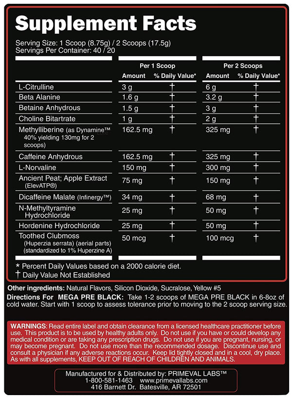 Primeval Labs Mega Pre Black