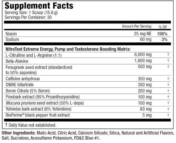 MuscleMeds Nitrotest Pre-Workout 30 servings|Lowcostvitamin.com|pre workout
