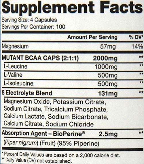 Mutant BCAA 400 Capsules|Lowcostvitamin.com|BCAA