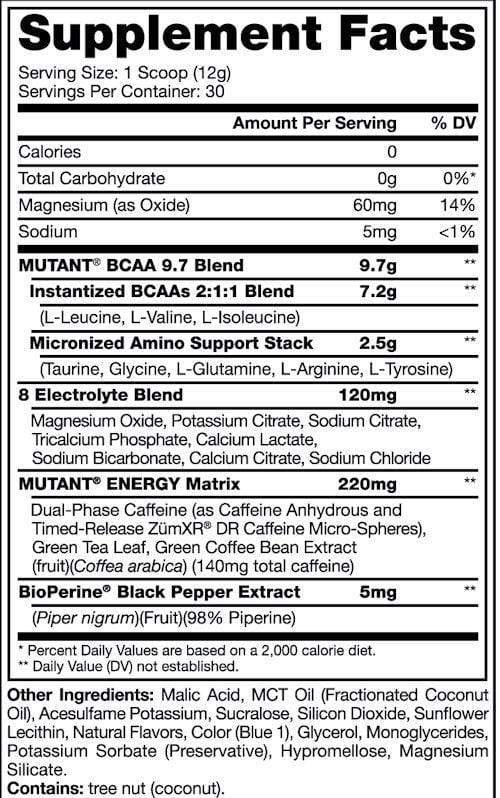 Mutant BCAA 9.7 Energy|Lowcostvitamin.com|BCAA