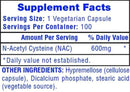 Hi-Tech Pharmaceuticals NAC 100 Caps 600mg|Lowcostvitamin.com|Liver Support